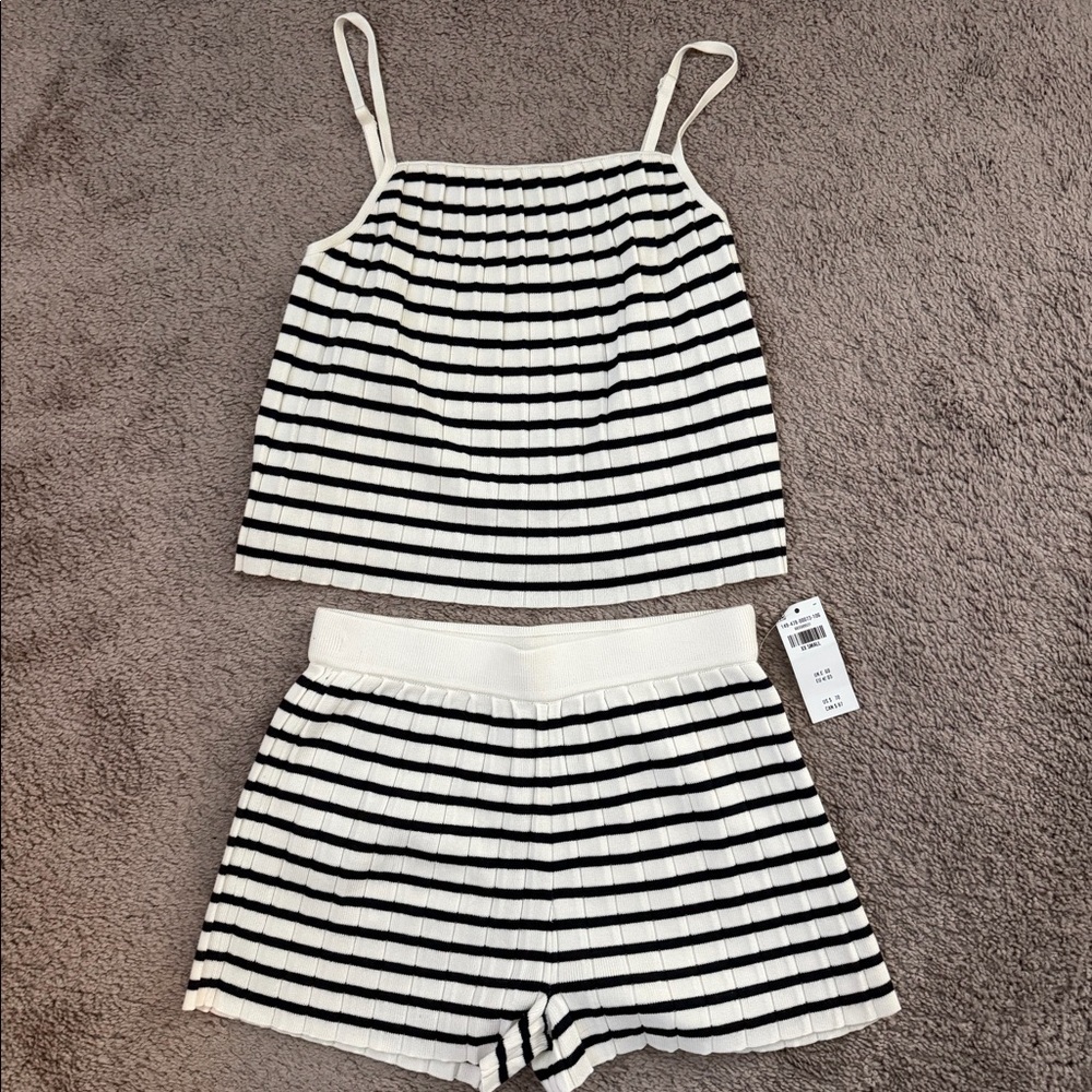 Abercrombie stripe top and short set